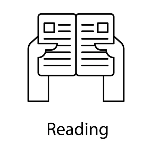 Время Учебы Иконка Чтения Стиле Строки — стоковый вектор