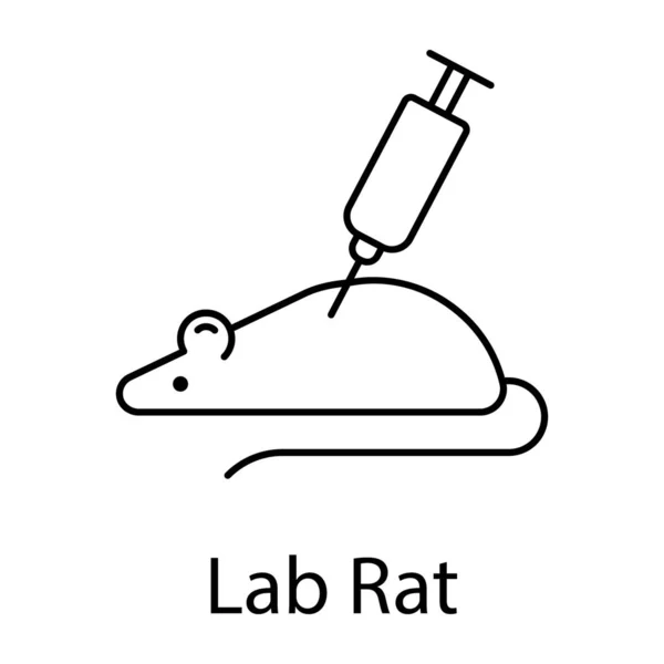 Experimento Laboratório Médico Espécies Vivas Ícone Rato Laboratório Design Linha —  Vetores de Stock