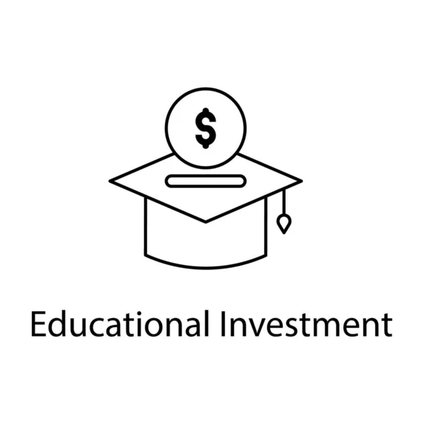 Financiamento Financeiro Ícone Inbestmeioc Educacional Design Linha — Vetor de Stock