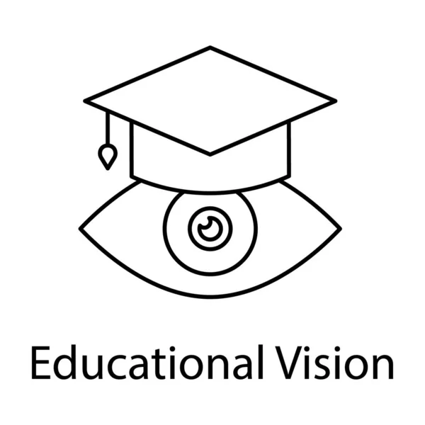 Visualizzazione Apprendimento Icona Della Visione Educativa Icona Nella Progettazione Linea — Vettoriale Stock