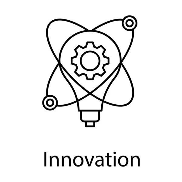 Concept Idea Generation Creative Physics Innovation Vector Line Style — Stock Vector