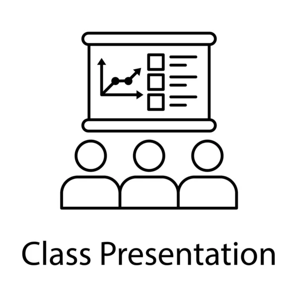 Föreläsningskoncept Klassrummet Ikonen För Klasspresentationsdesign — Stock vektor