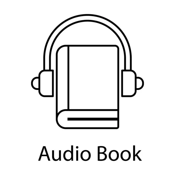 Concepto Línea Audio Libro Vector Icono — Archivo Imágenes Vectoriales