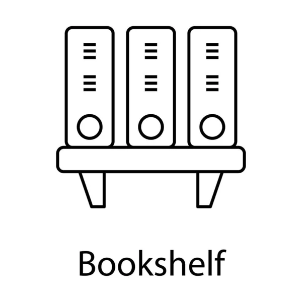 Knihovna Nábytek Interiér Knihovna Ikona Line Design — Stockový vektor