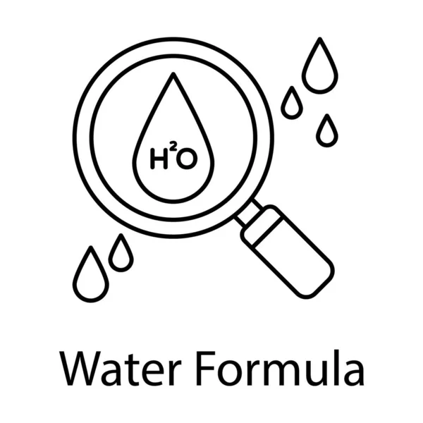 Chemische Elementanalyse Wasserformel Symbol Linienstil — Stockvektor