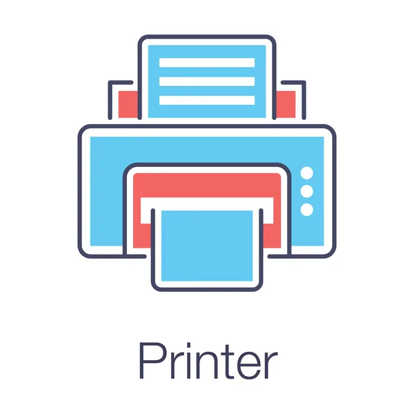 Kantoor Elektrische Benodigdheden Machine Plat Pictogram Ontwerp Van Printer Pictogram — Stockvector