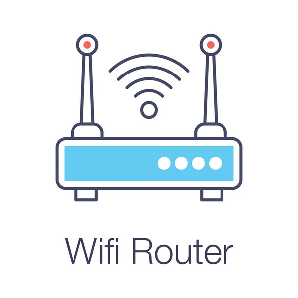 Appareil Fourniture Internet Conception Icône Plate Routeur Wifi — Image vectorielle