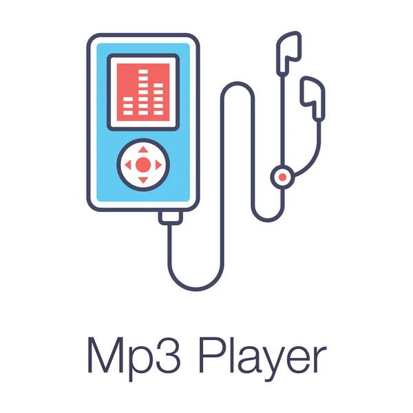 Ícone Dispositivo Jogador Mp3 Projeto Plano Vetor — Vetor de Stock