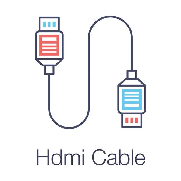 Usb Datenübertragungsstecker Hdmi Kabelsymbol Flachem Design — Stockvektor