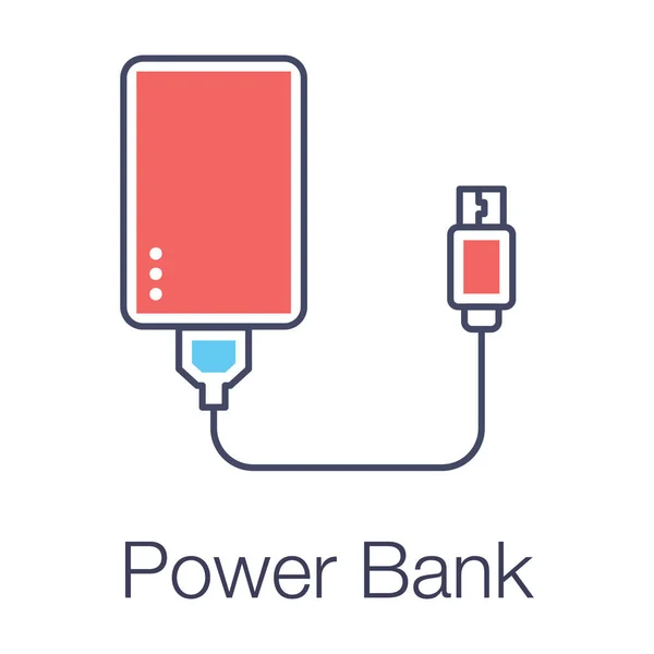 Ładowanie Napędu Oszczędzającego Płaski Wektor Banku Energii — Wektor stockowy