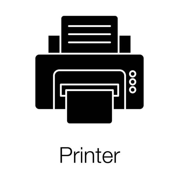 Kantoor Elektrische Benodigdheden Machine Solide Pictogram Ontwerp Van Printer Pictogram — Stockvector