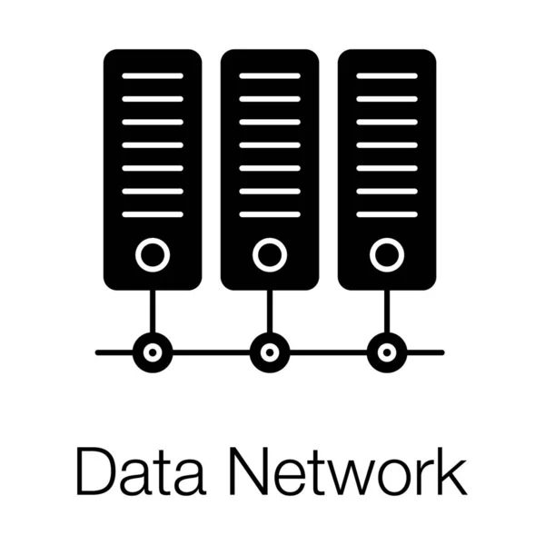 データベースメインフレーム構造 埋め込み設計におけるデータネットワークのアイコン — ストックベクタ