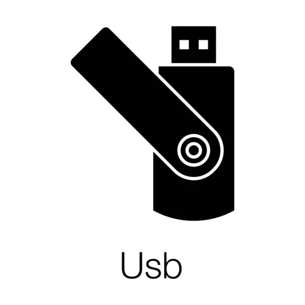 Data Storage Memory Device Usb Icon Glyph Design — Stock Vector
