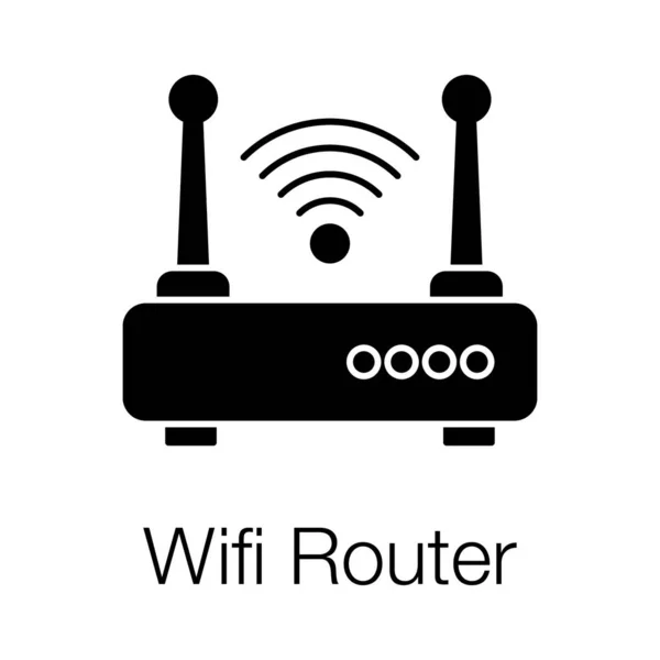 Інтернет Забезпечує Пристрій Wifi Router Glyph Icon Design — стоковий вектор