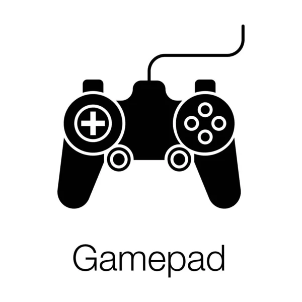 Equipo Control Juego Icono Del Mando Juego Diseño Del Glifo — Vector de stock