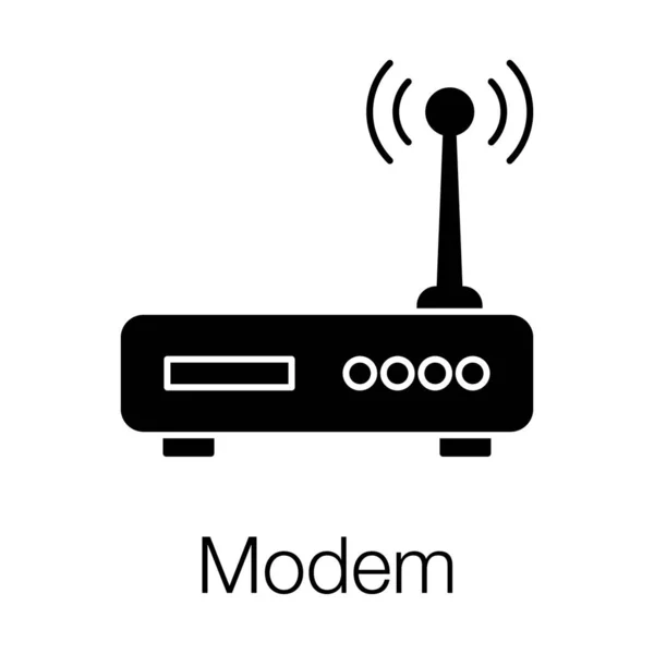 Internet Bereitstellung Von Gerät Modem Glyphen Symbol Design — Stockvektor