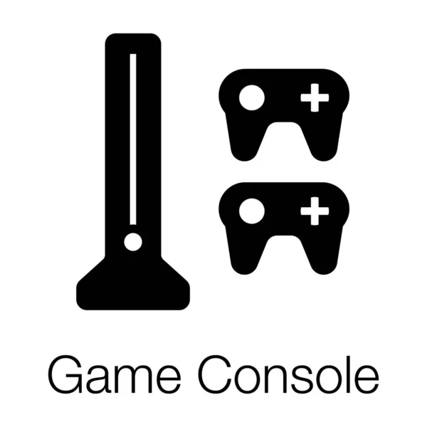 Equipamento Controlador Jogo Ícone Console Jogo Design Glifo — Vetor de Stock