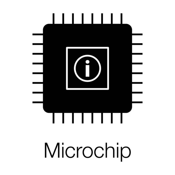Teknologi Ikon Solid Dari Desain Vektor Microchip - Stok Vektor