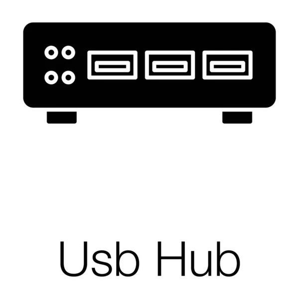 Usb 아이콘 하드웨어 포트를 연결에 사용되는 솔리드 디자인 — 스톡 벡터