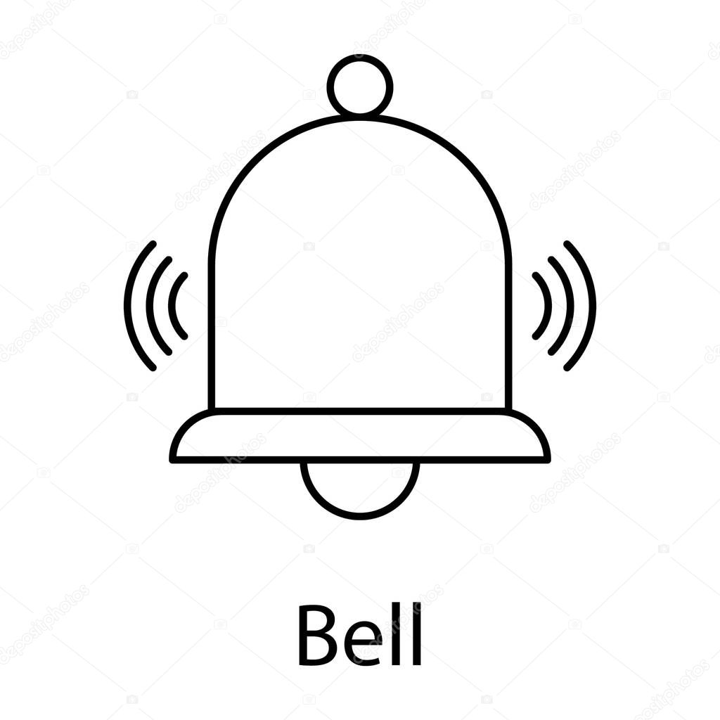 Ringing bell as a school bell icon in line design 
