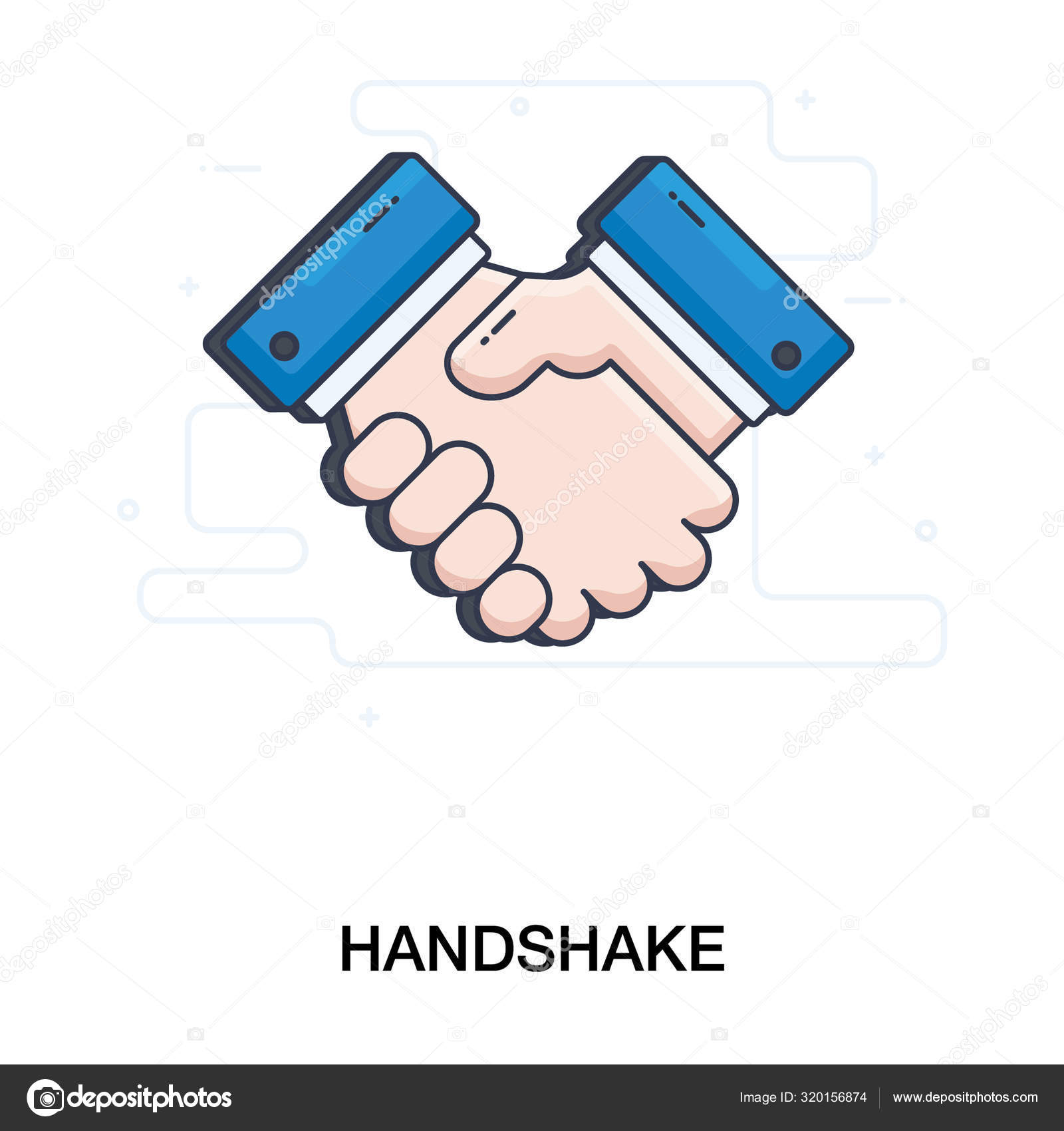 Handshake Emoji 2 Hands Partnership Deal Stock Vector (Royalty