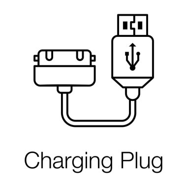 Doğrudan güç kaynağı kablosu, hat şarjlı vektör tasarımı 