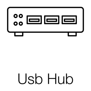Donanım portları, satır vektör tasarımı bağlantıları için kullanılan Usb merkez simgesi 