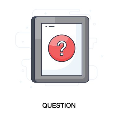 Soru işareti ya da noktalama işaretleri bir sorgulama maddesini gösterir, düz simge vektörü 