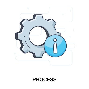 İşlem, ünlem işaretli çark, düz biçim vektörü 
