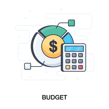 Bütçe hesaplaması, dolar ağ vektörü düz dizaynlı sayı kırıcı, .