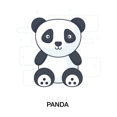 Beyaz arka planda panda yüz tasarımı taşıyıcısı. Vahşi hayvanlar.. 