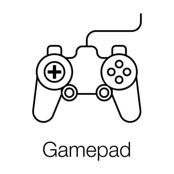 Ausstattung Des Spielcontrollers Gamepad Symbol Liniendesign — Stockvektor
