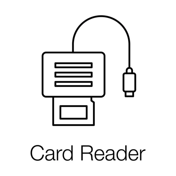 Datenübertragungsgerät Kartenleser Symbol Zeilendesign — Stockvektor