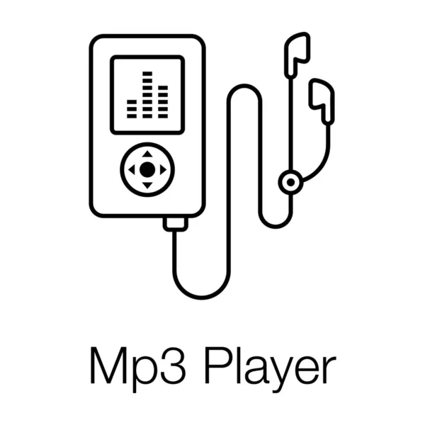 Mp3 Speler Apparaat Pictogram Lijn Vector Ontwerp — Stockvector