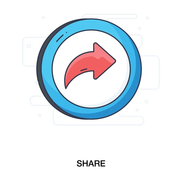 Diseño Icono Compartir Icono Plano Para Compartir Medios Acceso Directo — Vector de stock