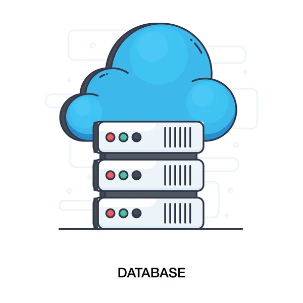 Cloud Datenserver Flaches Editierbares Symbol Oder Cloud Speicherdesign — Stockvektor