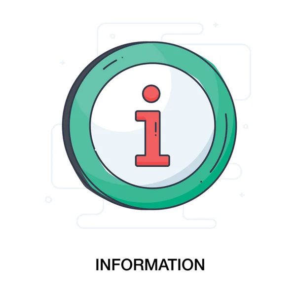 Znak Informacyjny Wewnątrz Bańki Słownej Symbolizującej Wiadomość Informacyjną — Wektor stockowy