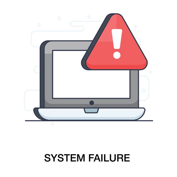 Flat Editable Icon Computer Error Virus Alert Computer Notification — Stock Vector