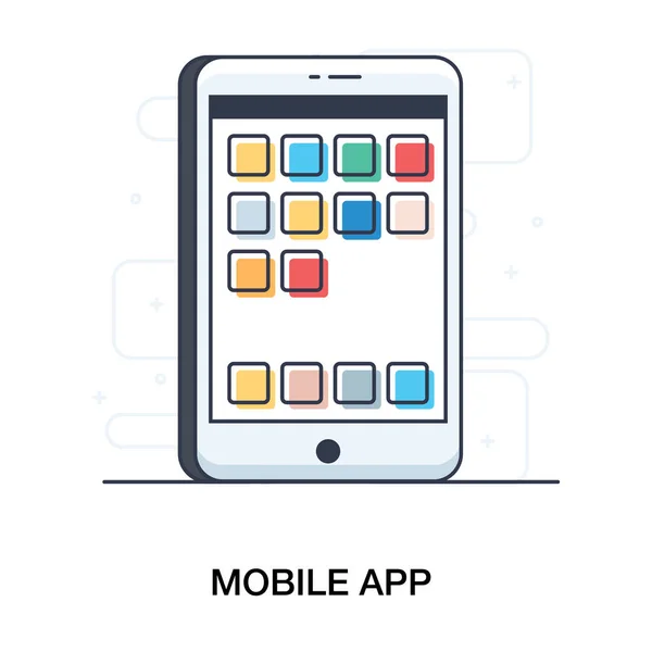 Ein Technologisches Gerät Für Kommunikation Editierbarer Vektor Der Mobilen App — Stockvektor