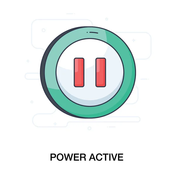 Een Pauzeknop Een Afgerond Pictogram Stopsymbool — Stockvector