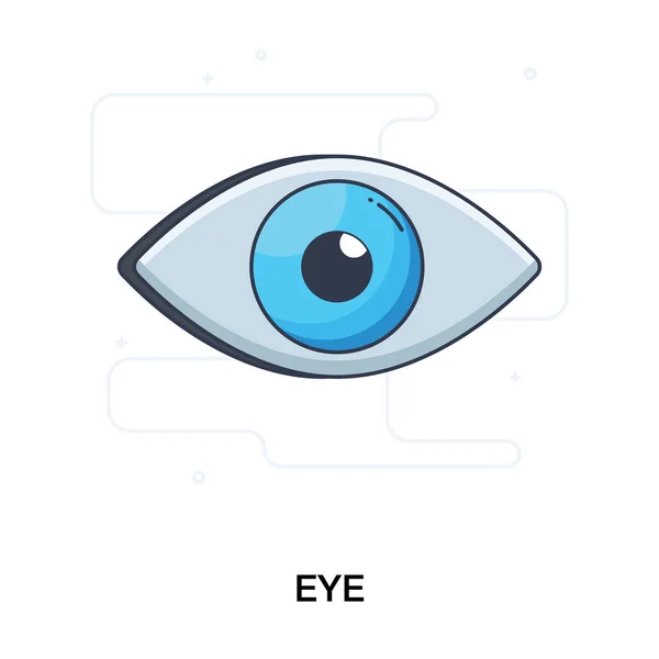 Human Eye Retina Scan Eye Exam Flat Vector Icon Medical — Stock Vector