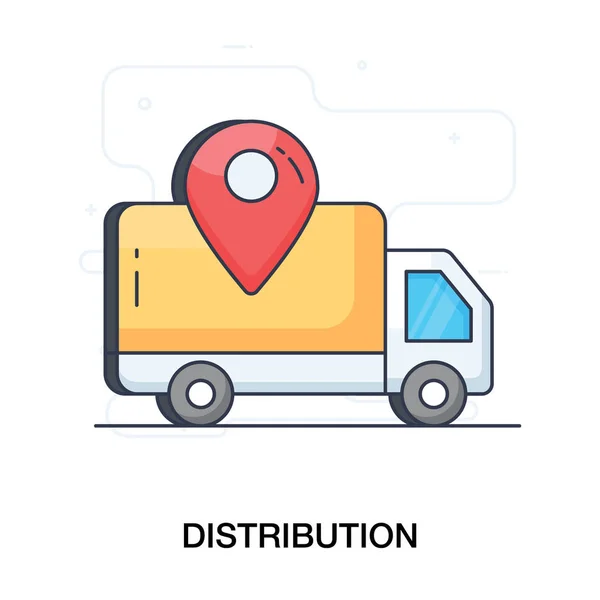 Van Having Location Symbol Distribution Icon — Stock Vector