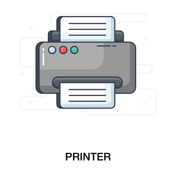 Icono Impresora Plana Dispositivo Salida Dispositivo Electrónico — Vector de stock