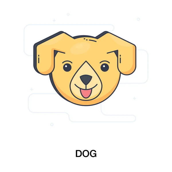 Ein Hundegesicht Symbol Ein Königreich Animalie Symbol Ein Haustier Flachen — Stockvektor