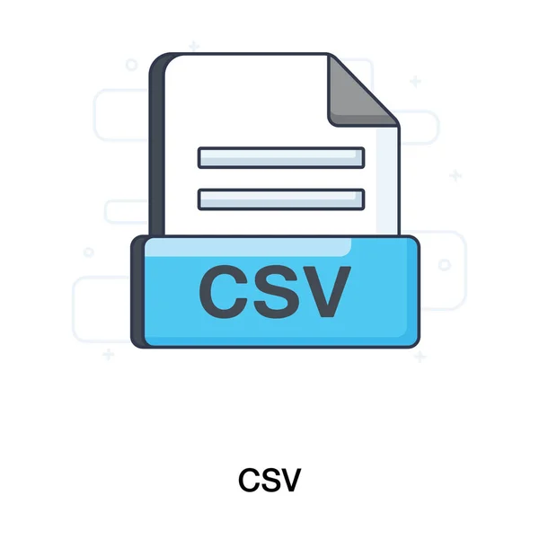 Csv Formato Del File Con Estensione Color Flat Icon — Vettoriale Stock