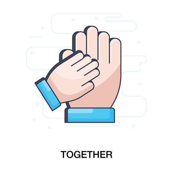 Руки вместе, иконка с плоским дизайном
.