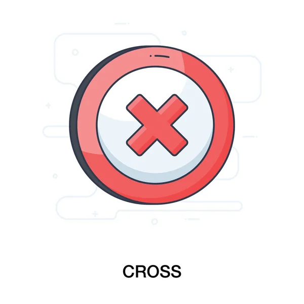 Ikona Znaku Krzyżykowego Zaokrąglonym Tle Edytowalny Wektor — Wektor stockowy
