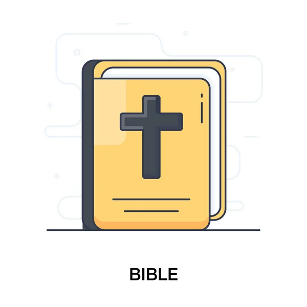 Bíblia Ícone Plano Isolado Fundo Branco Livro Jesus — Vetor de Stock