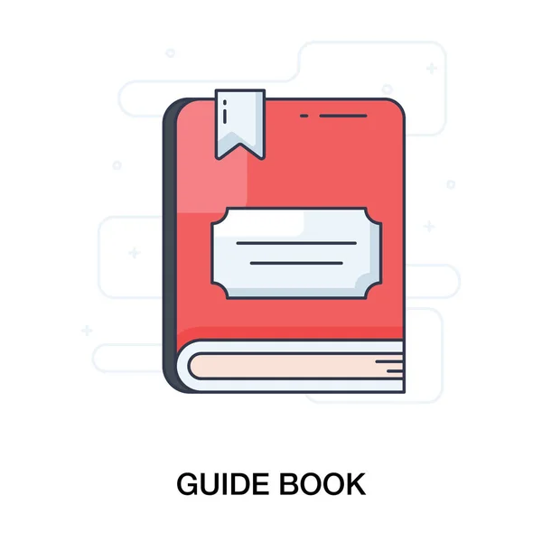 Libro Guía Icono Plano Aislado Sobre Fondo Blanco Libro Lectura — Vector de stock