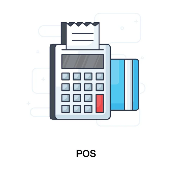 Macchina Fatturazione Conosciuta Come Vettore Terminale Pos Nel Design Piatto — Vettoriale Stock